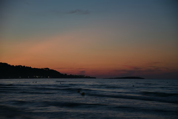 Sunset on the Beach at Summer in Vieste, Puglia, Italy