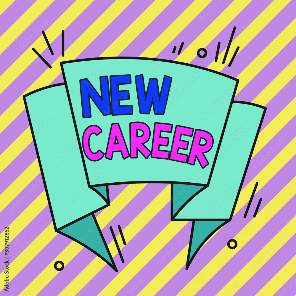 Poster conceptual hand writing showing new career. concept meaning a change to a different type of job from