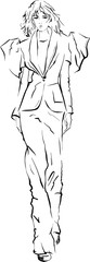 Fashion Illustration of Standing Girl