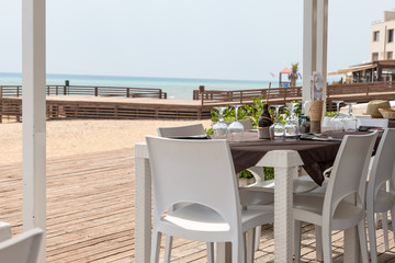 Bar on the shore of the sea