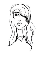 Hand Painted Face Fashion Illustration