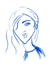 Hand Painted Face Fashion Illustration