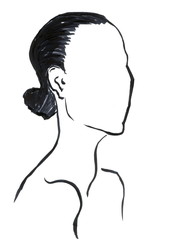 Hand Painted Face Fashion Illustration