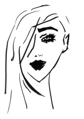 Hand Painted Face Fashion Illustration