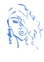 Hand Painted Face Fashion Illustration