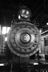 detail of an old steam engine