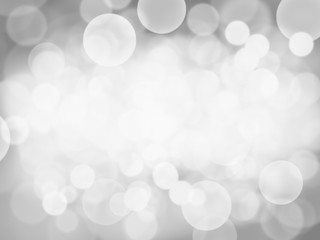 Gray abstract background with white bokeh light blurred beautiful shiny light, use illustration Christmas new year wallpaper backdrop and texture your product.