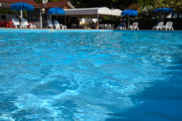 Swimming Pool by Morning at Summer