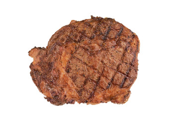 Isolated Rib-Eye Steak on White Background