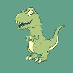 cute little dinosaur raptor vector