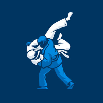 Fighting Logo. Judo Sport Emblem