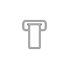 Ticket machine icon. Post terminal symbol. Logo design element