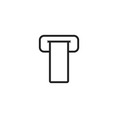 Ticket machine icon. Post terminal symbol. Logo design element
