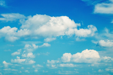 Beautiful clouds on a background of blue sky