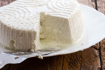 Tasty fresh cow Ricotta cheese
