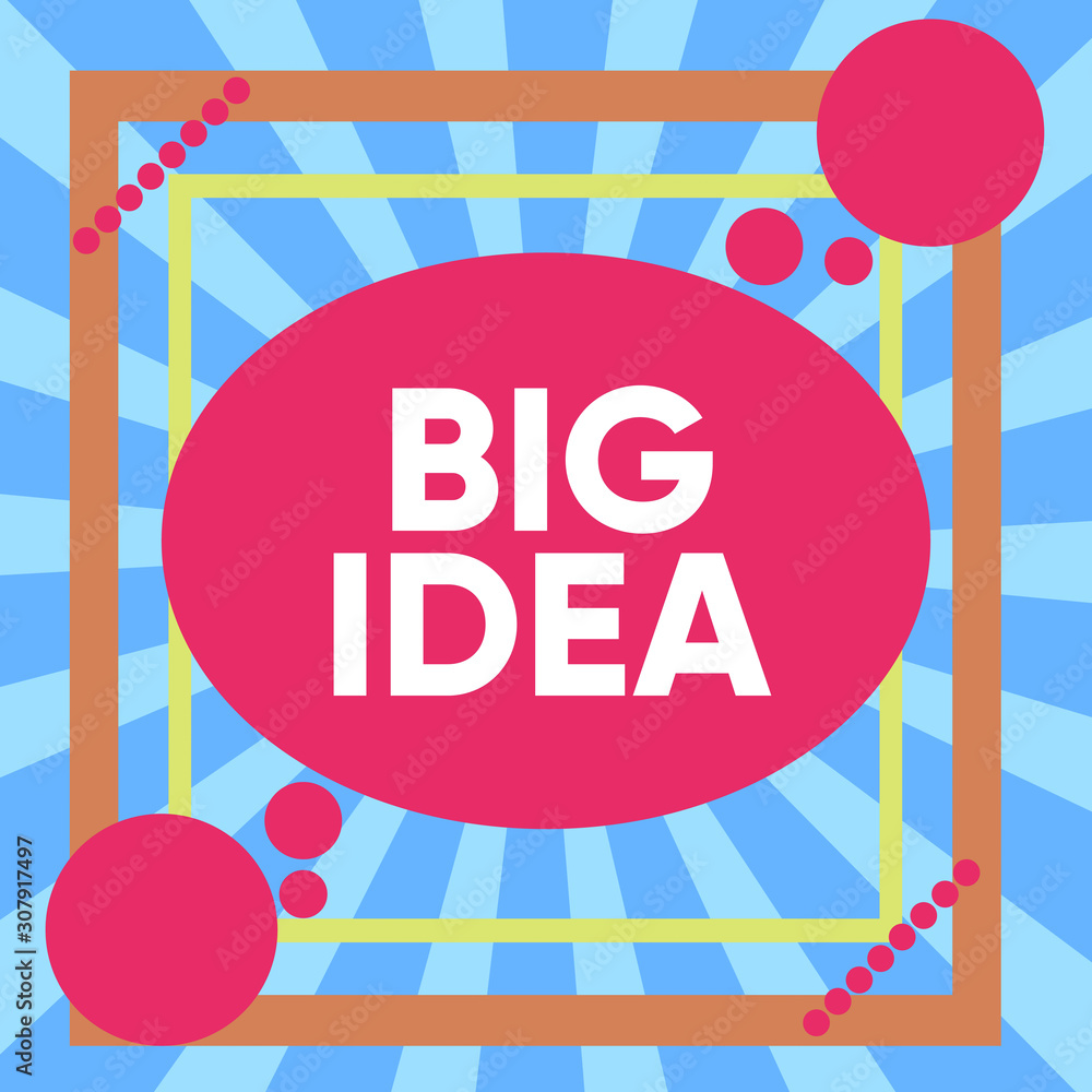 Poster writing note showing big idea. business concept for having great creative innovation solution or way