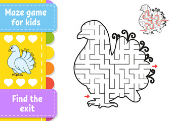 Abstract maze. Game for kids. Puzzle for children. Labyrinth conundrum. Black and color vector illustration isolated on white background. Find the right path. Education worksheet. With answer.