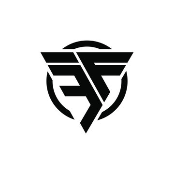 3F F3 Triangle Logo Circle Monogram Design Vector Super Hero Concept