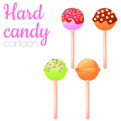 Hard candy colorful isolated illustration, cartoon style sweet candy vector clip art.