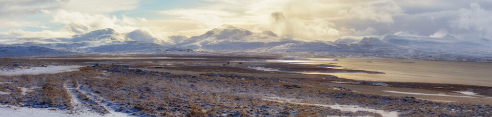 Iceland winter panorama, Iceland weather,  icelandic landscape, winter in Iceland, sunny day in winter, icelandic bayshore