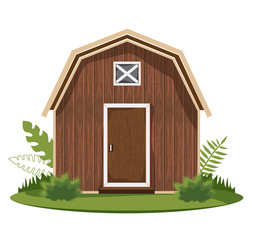 wooden farm house isolated vector