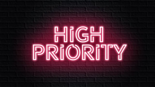 red neon video animation high priority