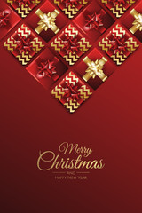 Fototapeta na wymiar Christmas background with gifts. Merry Christmas card vector Illustration.
