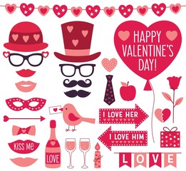 Valentines Day vector party props and clip art