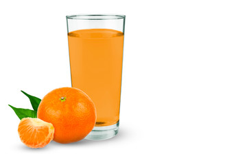 Mandorin juice in a glass of tangerines