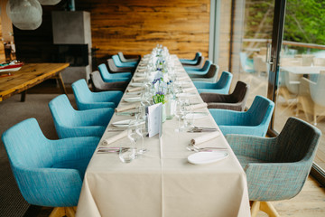 table arrangements at a wedding location