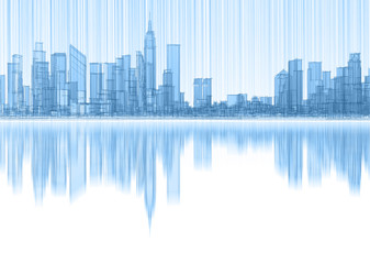 Obraz na płótnie Canvas modern city panorama 3d illustration