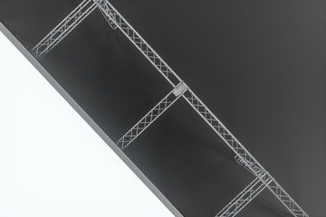 Steel reinforcement with dark background, 3d rendering.