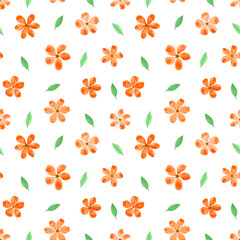 Flower watercolor seamless pattern background design. Vector illustration.