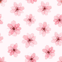 Flower watercolor seamless pattern background design. Vector illustration.