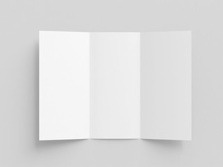 Booklet tri fold mockup. Design template.