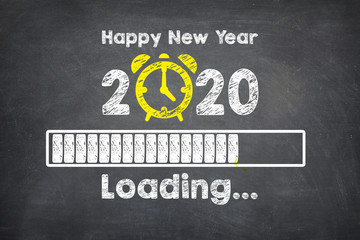 New year concepts 2020 countdown clock on blackboard