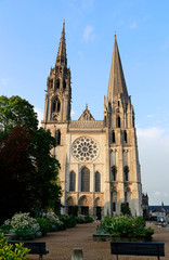 Fototapeta na wymiar Famous Cathedral of Notre-Dame in Chartres, France