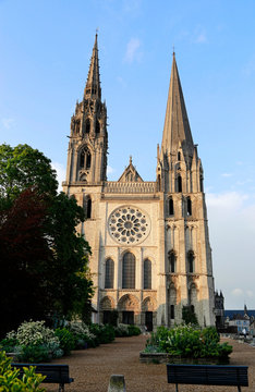Famous Cathedral of Notre-Dame in Chartres, France