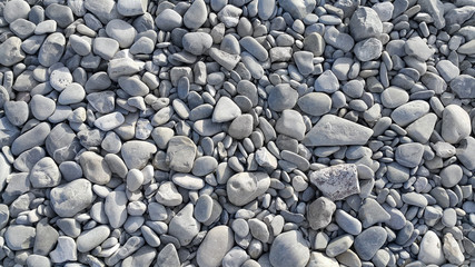 Background from gray sea pebbles