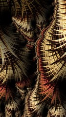 Artfully 3D rendering fractal, fanciful abstract illustration and colorful designed pattern and background