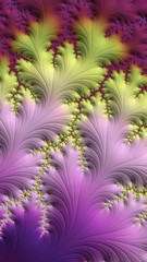 Artfully 3D rendering fractal, fanciful abstract illustration and colorful designed pattern and background