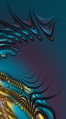 Fototapeta na wymiar Artfully 3D rendering fractal, fanciful abstract illustration and colorful designed pattern and background