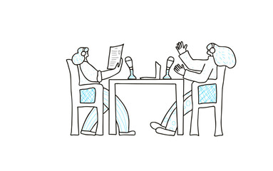 Podcast vector concept. Girl with audio stuff.