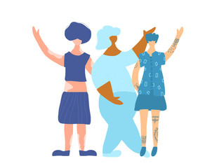 Fototapeta premium Body positive concept. Vector color flat design.