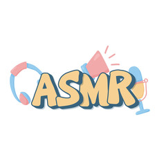 ASMR text acronym. Vector hand drawn letters.