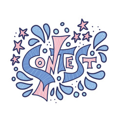 Contest text. Hand drawn word. Vector illustration.