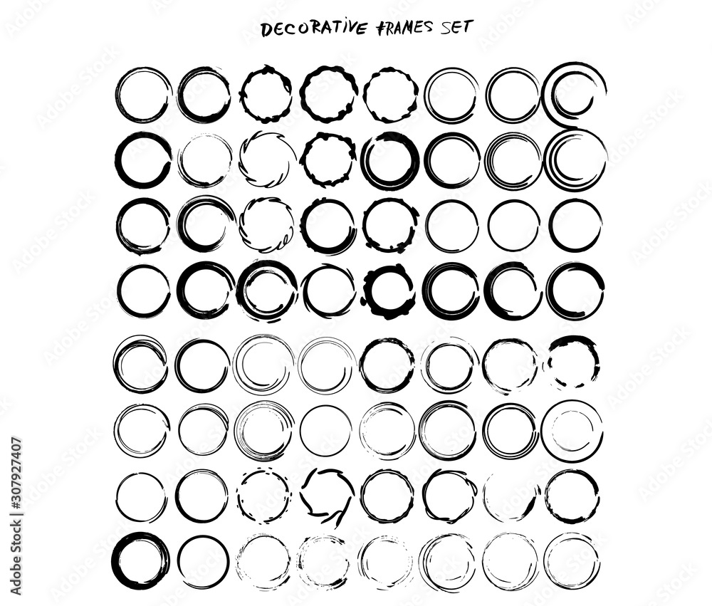 Poster set of black frames. empty borders. vector signs.