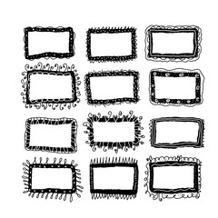Set of hand drawn frames. Vector illustration.