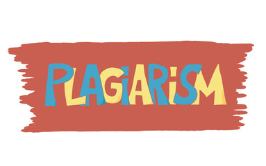 Plagiarism concept. Vector hand drawn property text