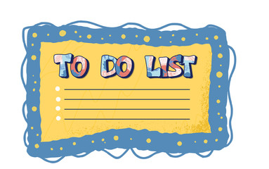To do list template blank. Vector illustration.